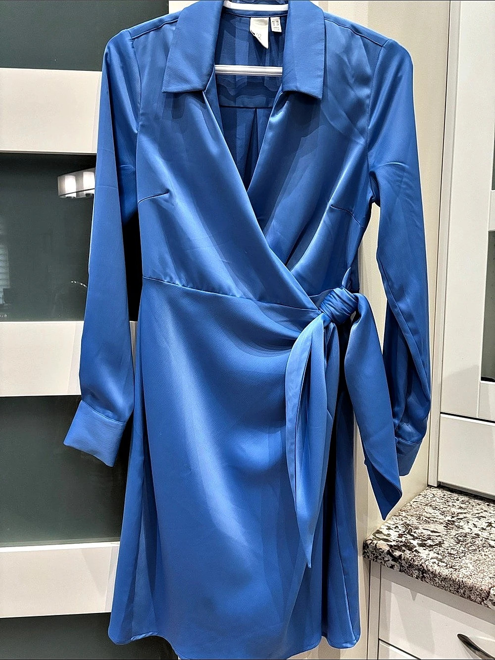 Y.A.S Blue Wrap Mini Dress Size XS Like New